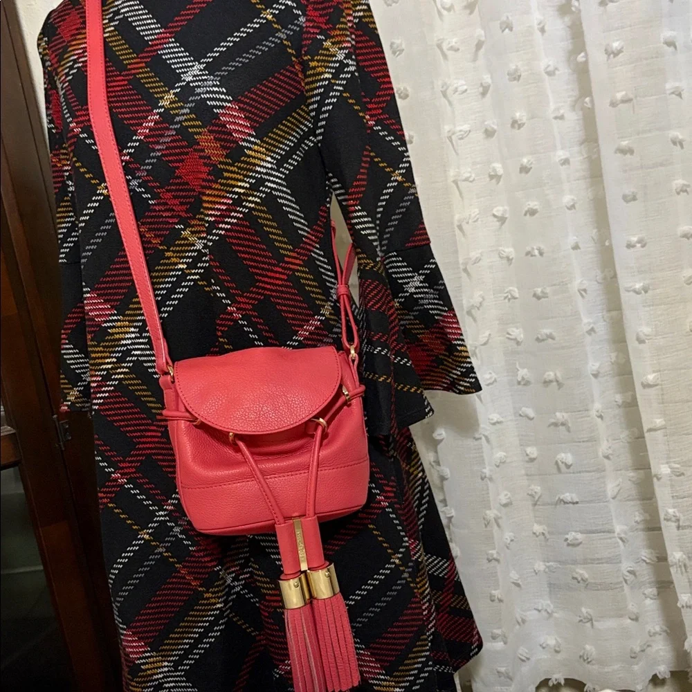 See By Chloé Coral Pink Leather Crossbody Bag with Gold Tone Tassels